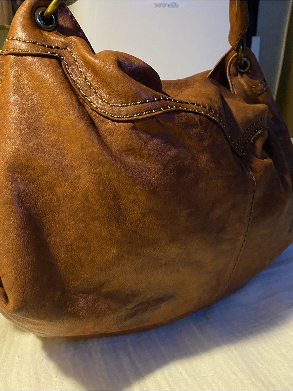 LUCKY BRAND vintage brown hobo lamb leather bag purse bohemian - Picture 13 of 13